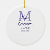 Décoration En Céramique Gradué ajouter nom monogramme violet simple m mini (Dos)