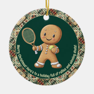 Décoration En Céramique Grand Chelem de tennis en pain d'épices 🎾🎄texte