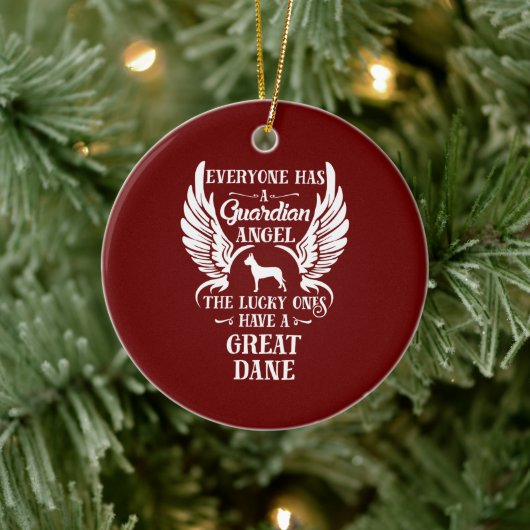 Décoration En Céramique Grand Dane chien chien gardien ange (Arbre)