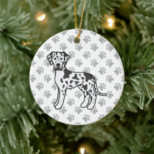 Décoration En Céramique Grand Danois Arlequin Chien de Dessin Animé Mignon