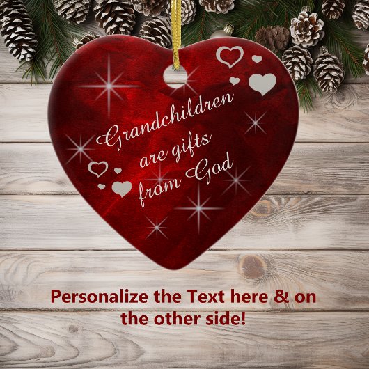 Décoration En Céramique Grand-enfants Star Heart Keepsaké