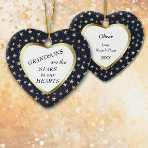 Décoration En Céramique Grand-fils Gold Star Heart Keepsaké