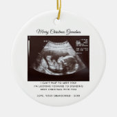 Décoration En Céramique Grand-mère Grossesse Faire-part Noël Keepsaké (Devant)