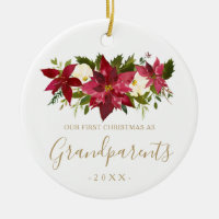 Grand-parents d'or Premier Noël Photo Poinsettia