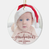 Décoration En Céramique Grand-parents First Christmas Photo Red Script (Gauche)
