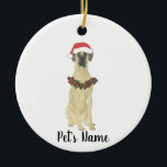 Décoration En Céramique Grande Danse personnalisée (Fawn)<br><div class="desc">Faites la belle liste cette année avec un ornement personnalisé de votre petit elfe préféré!</div>