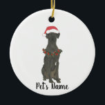 Décoration En Céramique Grande Danse personnalisée (Noir)<br><div class="desc">Faites la belle liste cette année avec un ornement personnalisé de votre petit elfe préféré!</div>