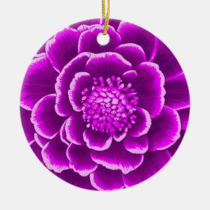 Décoration En Céramique Grande Fleur Dahlia violette