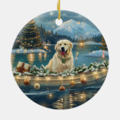 Décoration En Céramique Grande Pyrénées Noël Festive Voyage (Dos)