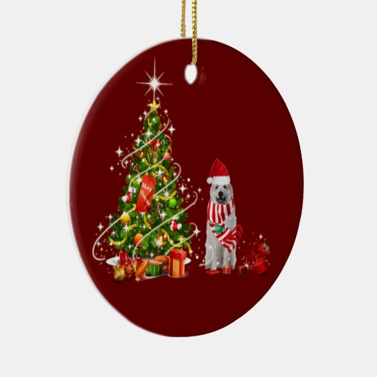 Décoration En Céramique grandes pyrénées Avec Casquette Scaft Noël (Droite)