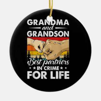 Décoration En Céramique Grandpa Et Grandson Meilleurs Partenaires Dans Le