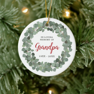 Décoration En Céramique Grandpa Memorial Rustic Sage Wreath personnalisé