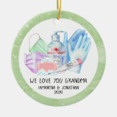 Décoration En Céramique Grandparent Custom Names 2020 Covid Chritsmas (Devant)