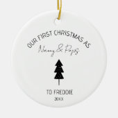 Décoration En Céramique Grandparents First Christmas Baby Custom photo (Devant)
