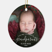 Décoration En Céramique Grandparents First Christmas Photo White Script (Gauche)