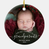 Décoration En Céramique Grandparents First Christmas Photo White Script (Dos)