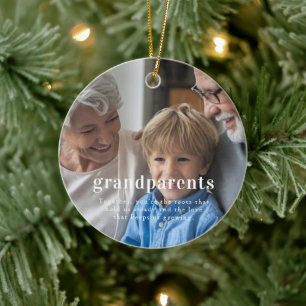 Décoration En Céramique Grands-parents   Noël de souvenir de photo