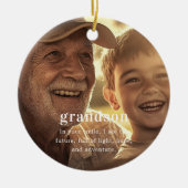 Décoration En Céramique Grandson | Sentiments photo Keepsaké Noël (Devant)