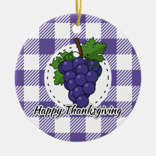 Décoration En Céramique Grape on Violet Plaid