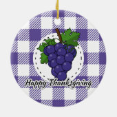 Décoration En Céramique Grape on Violet Plaid (Dos)