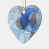 Décoration En Céramique Graphique d'art fractal gris bleu Abstrait moderne (Gauche)