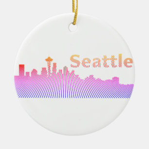 Décoration En Céramique Graphique en silhouette de Seattle