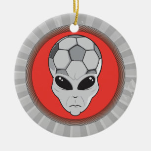 Décoration En Céramique graphisme de tête d'alien de football