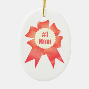 Décoration En Céramique Gratitude Numéro Une maman lauréat du prix ruban