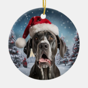 Décoration En Céramique Great Dane Chien Keepsaké de Noël