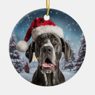 Décoration En Céramique Great Dane Chien Keepsaké de Noël