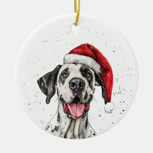 Décoration En Céramique Great Dane Dog Christmas Personalized (Devant)