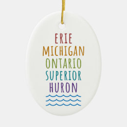 Décoration En Céramique Great Lakes Mitten State Michigan Ornament