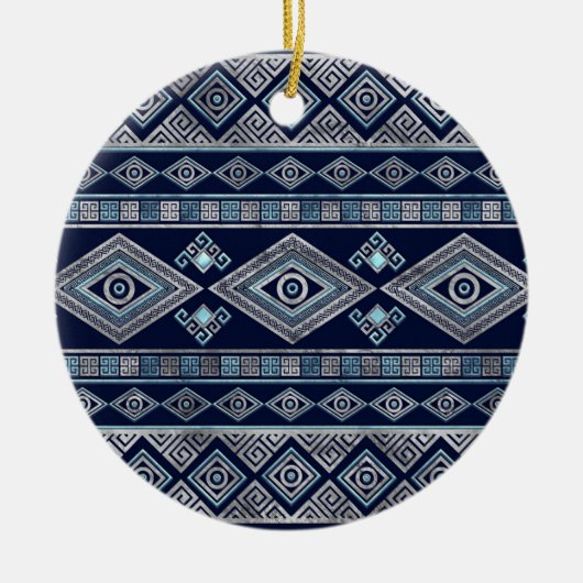 Décoration En Céramique Greek Evil Eye and Meander Key Ornament (Devant)