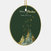 Décoration En Céramique Green and Gold Pine Tree Christmas Ornament (Droite)