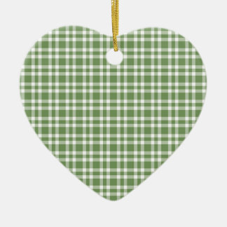 Décoration En Céramique Green White Plaid Pattern