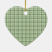 Décoration En Céramique Green White Plaid Pattern (Dos)