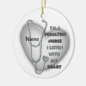 Décoration En Céramique Grey Heart Infirmière pédiatrique (Gauche)