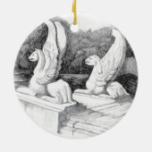 Décoration En Céramique Griffins sculpté crayon monochrome Art (Dos)