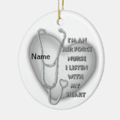 Décoration En Céramique Gros coeur gris Infirmière de la Force aérienne (Gauche)