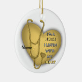 Décoration En Céramique Grosse infirmière au coeur jaune (Droite)