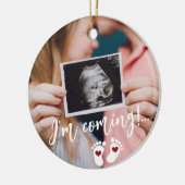 Décoration En Céramique Grossesse Joyeux Noël bébé échographie photo (Gauche)