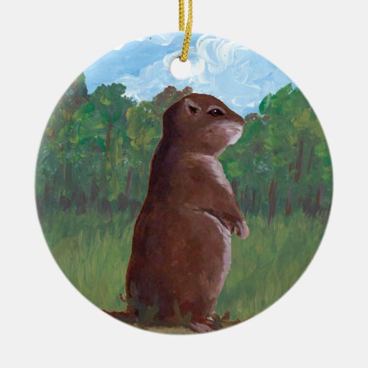 Décoration En Céramique Groundhog Ornament (Devant)