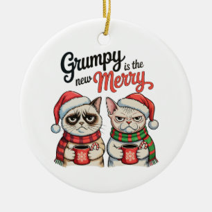 Décoration En Céramique Grumpy Est Le Nouveau Joyeux Noël Amateur De Chat