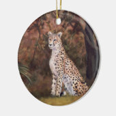 Décoration En Céramique Guépard reposant l'ornement fier (Gauche)