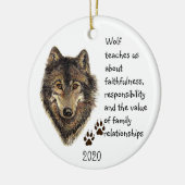 Décoration En Céramique Guide animal Totem Wolf personnalisé Aquarelle Nat (Gauche)