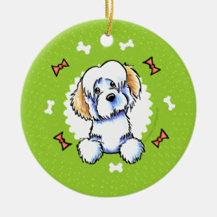 Décoration En Céramique Guirlande crème de Noël d'os de chien de Havanes