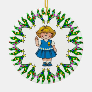 Décoration En Céramique Guirlande d'arbre de cheveux blonds de marguerite