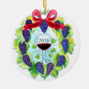 Décoration En Céramique Guirlande de Noël de raisins de cuve du comté de