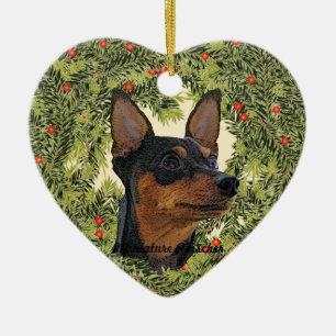 Décoration En Céramique Guirlande de Pinscher miniature