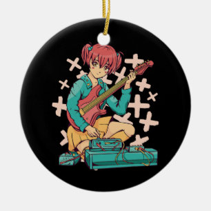Décoration En Céramique Guitare acoustique Musique japonaise Kawaii Anime
